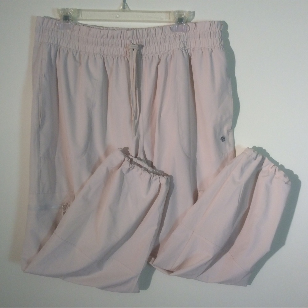 APANA Pink Beige Drawstring Jogger Pockets Elastic Cuffs Relaxed Fit Pullon